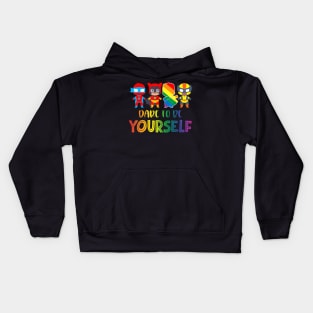 Dare To Be Yourself Cute LGBT Pride Superheroes Gift Kids Hoodie